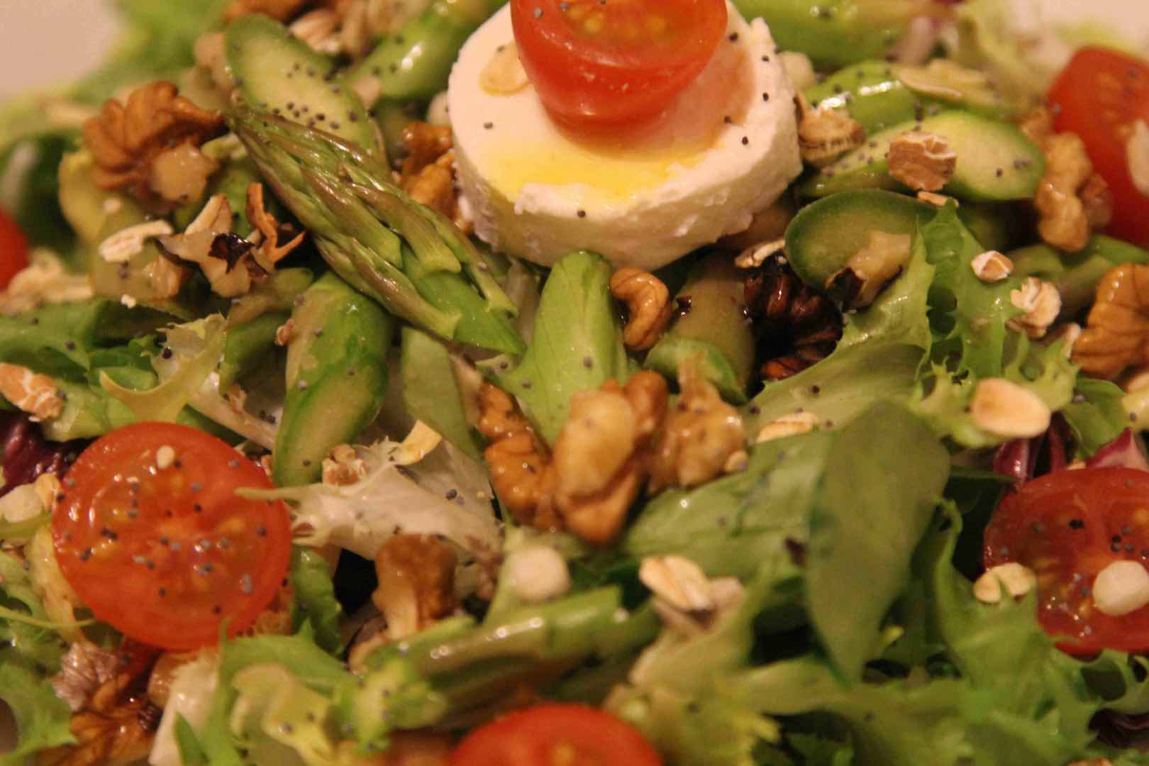 2 Asparagus Vegan goat cheese salad 