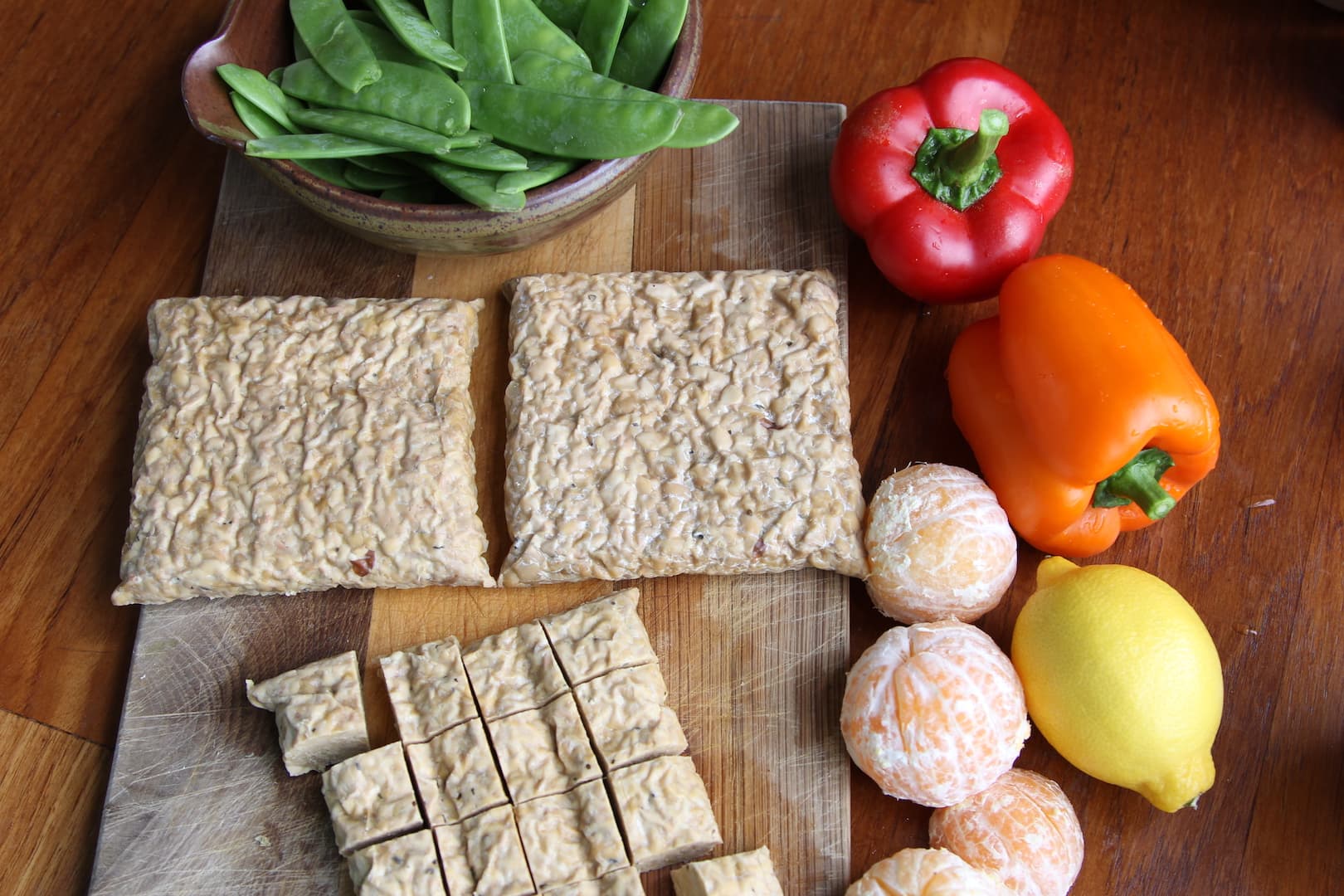 Tempeh on Grape Orange jucie 32