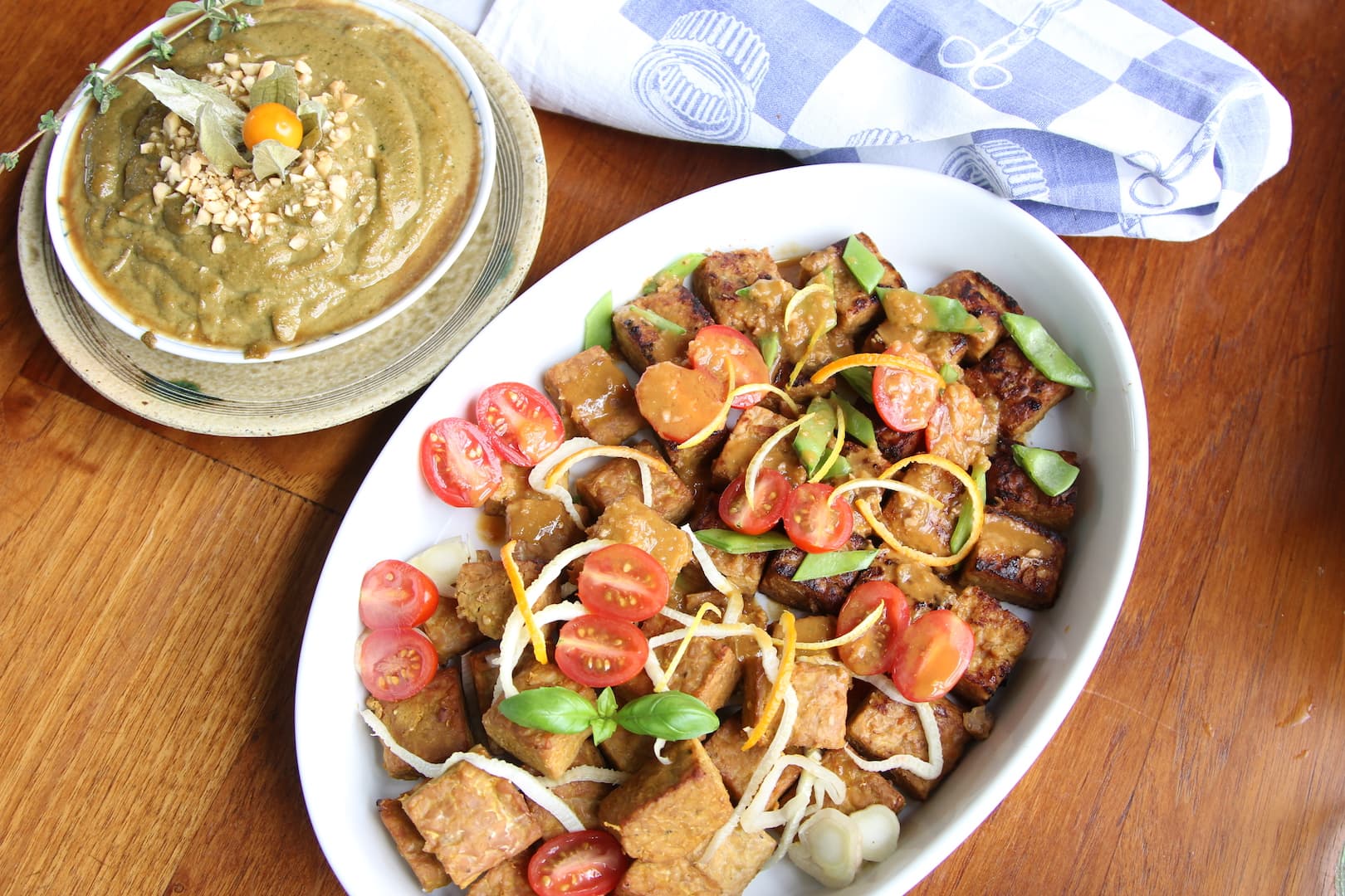 Tempeh on Grape Orange jucie 6