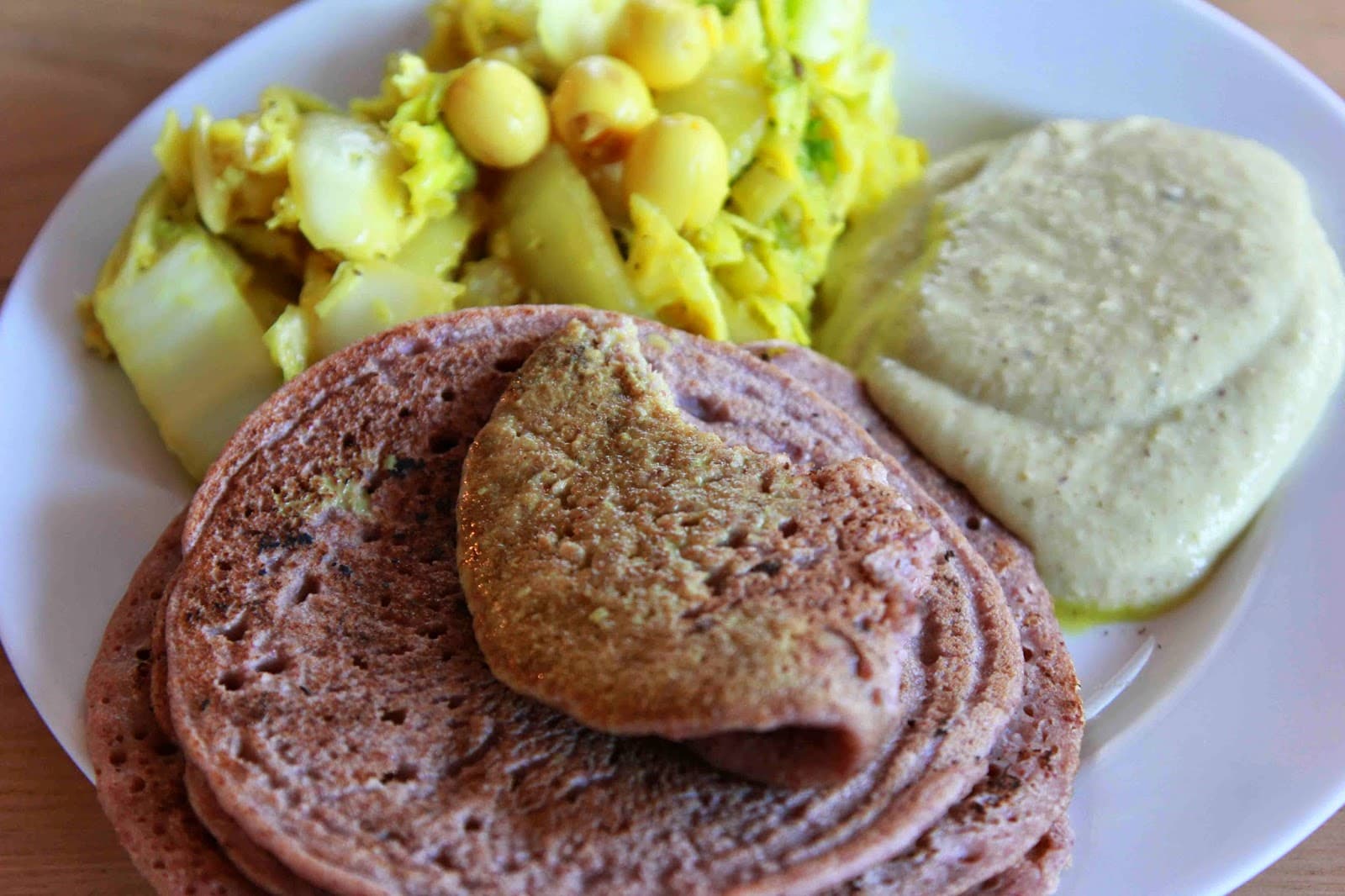 Red bean pancake lucnh