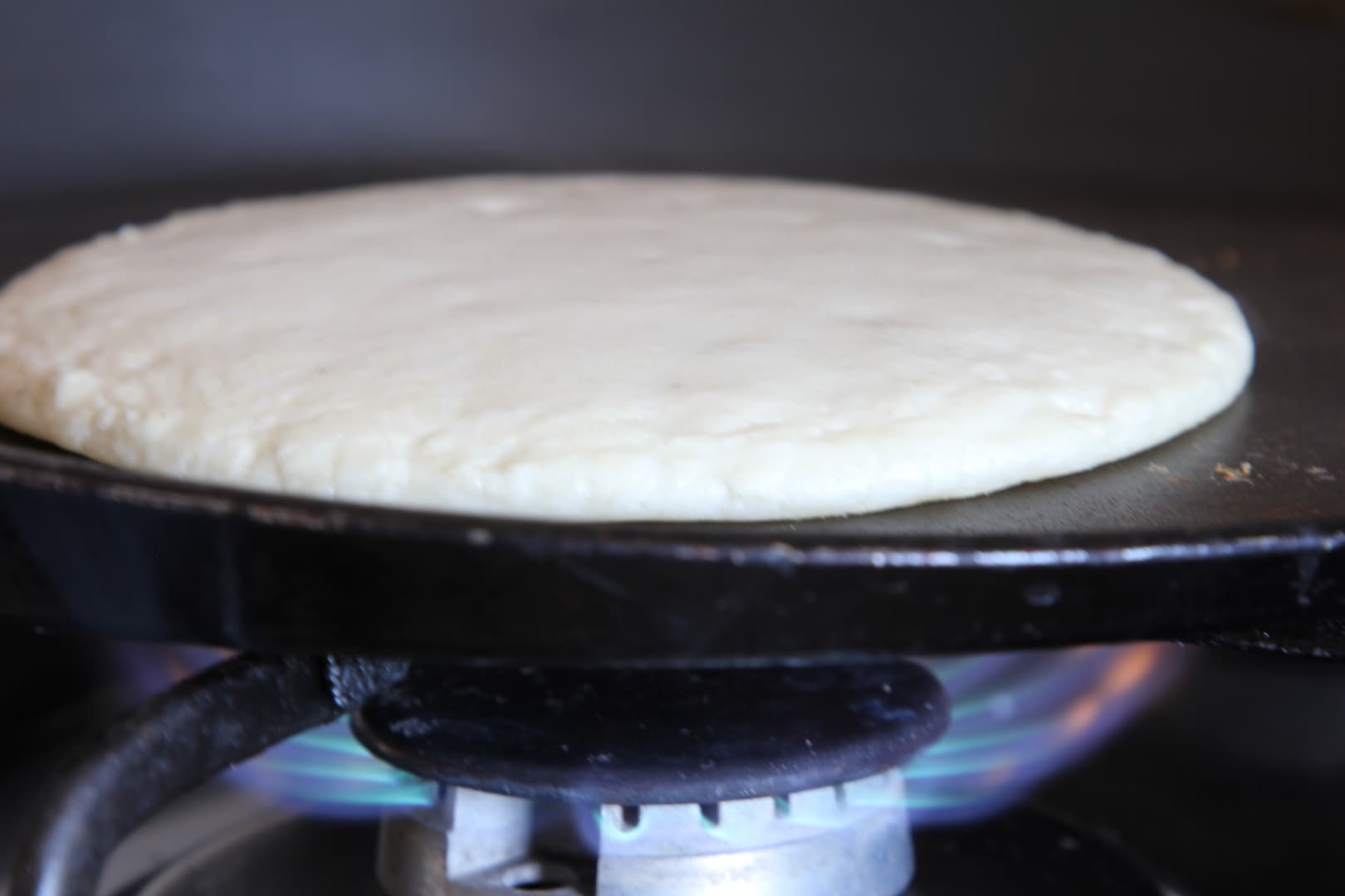 white lentil on hot plate